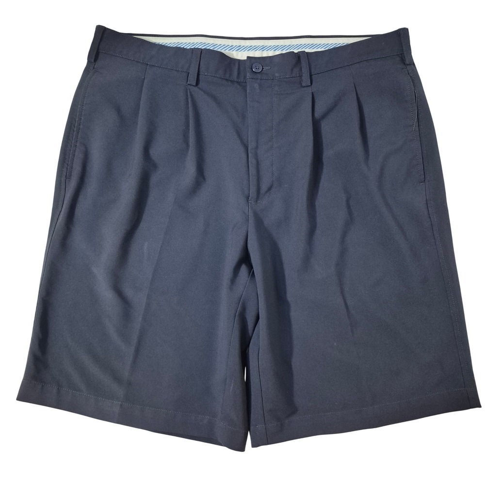 FootJoy Shorts Mens 38 Navy Blue Pleated Performance Golf 10" Stretch